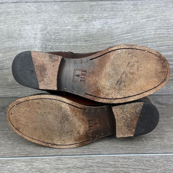 Frye Veronica Harness Short Women’s Sz 5.5B Cognac Zip Pull On Leather Boots - Picture 8 of 14